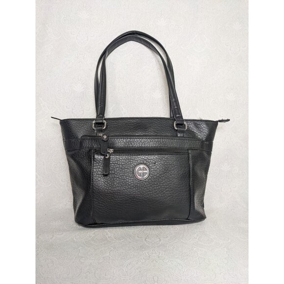 GIANI BERNINI pebbled faux-leather women's tote bag -Black NEW! - Picture 2 of 10